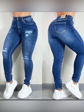 High-Rise Dark Blue Skinny Women's Jeans